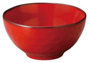 Mino ware Donburi Bowl Red Vintage 11.5cm Made in Japan