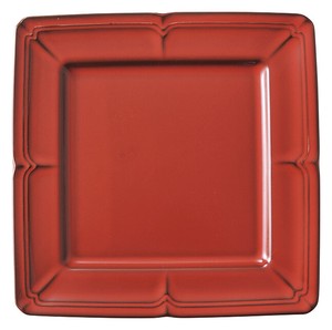 Mino ware Main Plate Red Vintage 27.5cm Made in Japan