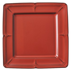美浓烧 大餐盘/中餐盘 餐具 经典 红色 20cm 日本制造