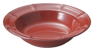 Mino ware Donburi Bowl Red Vintage 21.5cm Made in Japan