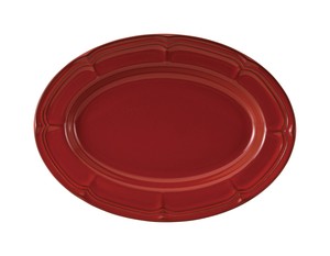 Mino ware Main Plate Red Vintage 30.5cm Made in Japan