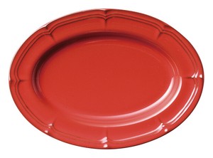 Mino ware Main Plate Red M Vintage Made in Japan
