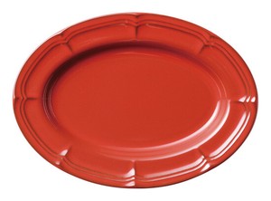 美浓烧 大餐盘/中餐盘 餐具 经典 红色 25cm 日本制造
