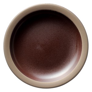 Mino ware Main Plate Brown 21.5cm Made in Japan