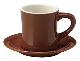 Mino ware Cup Brown Saucer Made in Japan
