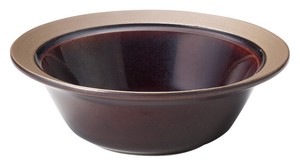 Mino ware Side Dish Bowl Brown Bird Fruits 15.5cm Made in Japan