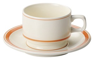 Mino ware Cup & Saucer Set Coffee Cup and Saucer Bird Orange