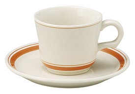 Mino ware Cup & Saucer Set Coffee Cup and Saucer Bird Orange Made in Japan