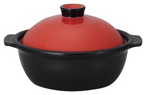 Mino ware Pot Red black 9-go Made in Japan