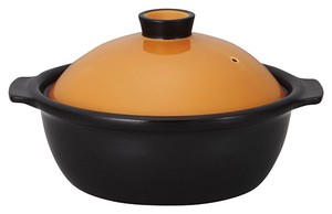 Mino ware Pot black Orange 6-go Made in Japan