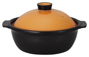 Mino ware Pot black Orange 5-go Made in Japan