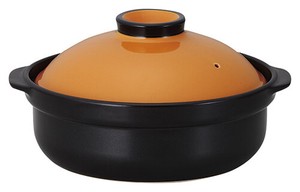 Mino ware Pot black Orange 10-go Made in Japan