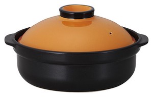 Mino ware Pot black Orange 8-go Made in Japan