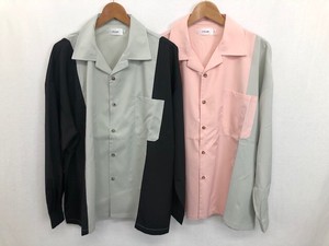 Button Shirt Polyester Switching