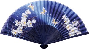 Cooling Item Hand Fan Indigo Bamboo Ladies' Men's 21cm