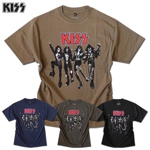 ★注目度抜群!!★伝説のロックバンド「KISS（キッス）」のスカルフェイスのメンバープリントTシャツ★