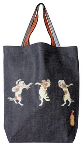 Cat Retro Denim Bag Ukiyoe(A Woodblock Print)