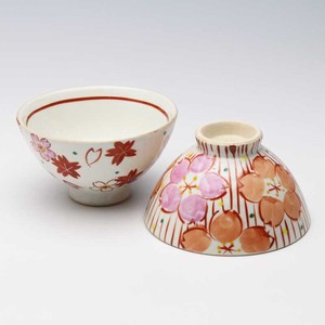 【特価品】春を感じる「季節の器」赤絵桜紋　飯碗【桜絵】