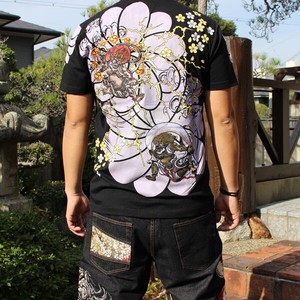 T-shirt Embroidered Japanese Pattern