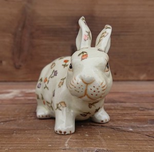 chinois Floral Pattern Rabbit Ornament Size S