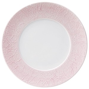 美浓烧 大餐盘/中餐盘 餐具 粉色 和纸 27cm 日本制造