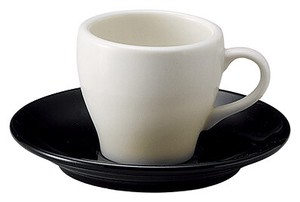 Mino ware Cup & Saucer Set black Made in Japan