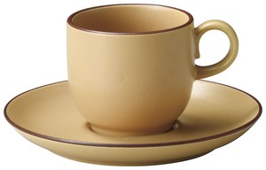 Mino ware Cup & Saucer Set Brown Coffee Cup and Saucer Made in Japan