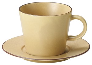 Mino ware Cup & Saucer Set Brown Made in Japan