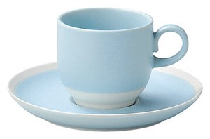 Mino Ware Solid Blue Coffee Cup Saucer Plates Made in Japan