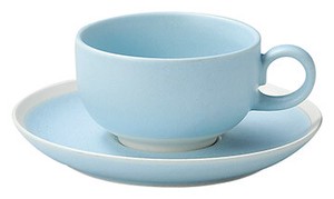 Mino Ware Solid Blue Tea Cup Saucer Plates Made in Japan