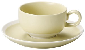 Mino Ware Solid Vanilla Tea Cup Saucer Plates Made in Japan
