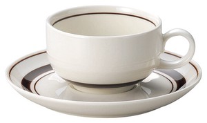 美浓烧 茶杯盘组/杯碟套装 餐具 横条纹 日本制造