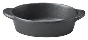 [美濃焼]耐熱鍋 16cm手付楕円グラタン（身）（黒）[食器 日本製]