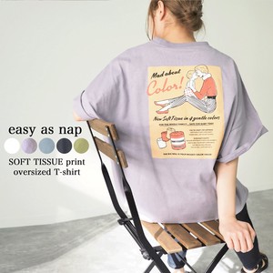 【easy as nap】【2021春新作】 SOFT TISSUE プリントオーバーサイズTシャツ