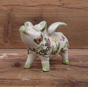chinois Floral Pattern pig Ornament Size L