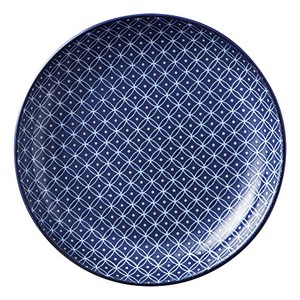 [美濃焼] 古青藍 藍七宝 13cm丸皿 [食器 日本製]