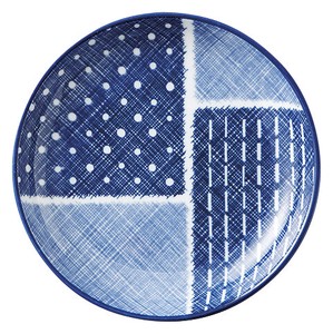 [美濃焼] 古青藍 藍格子 13cm丸皿 [食器 日本製]