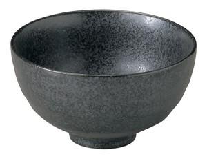 [美濃焼] 黒洋 ﾘｯﾌﾟﾙ茶碗 [食器 日本製]