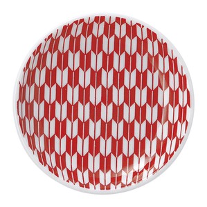 Mino ware Small Plate Red M Arrow Pattern Made in Japan