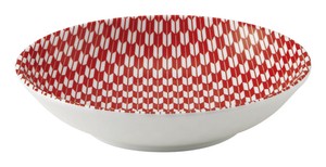 Mino ware Rice Bowl Red M Arrow Pattern Made in Japan