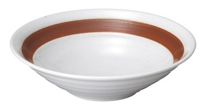 [美濃焼] 冷麺鉢 赤帯 ﾘｯﾌﾟﾙ7.0鉢 [食器 日本製]