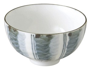 [美濃焼] 飯碗 藍染十草 ﾘｯﾌﾟﾙ茶碗 [食器 日本製]