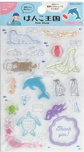 ﾜｰﾙﾄﾞｸﾗﾌﾄ【クリアスタンプ 水族館】はんこ メッセージ スタンプ 動物 海 雑貨 手帳 文具