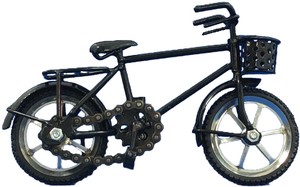 自転車　小　黒 ＜スチール製オブジェ＞