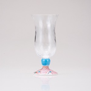 【日本製】九谷和グラス　冷酒グラス（格子）花のタペストリー