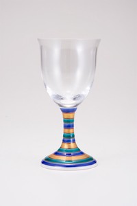 Glass Wine Glass Plain Blue