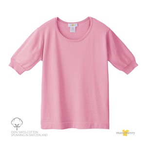Sweater/Knitwear Half Sleeve Crew Neck Pink