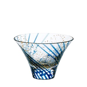 【東洋佐々木ガラス】江戸硝子　八千代窯　杯（涼み酒）藍　Handmade glassware made in Japan