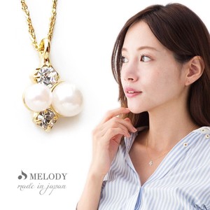 Gold Chain Pearl Necklace Jewelry Made in Japan