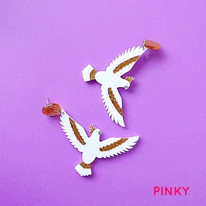 【アクリルデザインピアス】鳥 pin-028-b